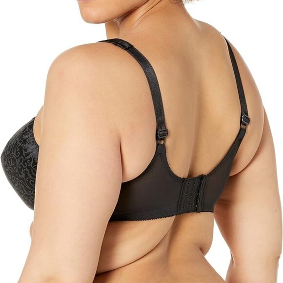 **Bali** Satin Tracings Minimizer Bra Style DF3562 Black - Picture 2 of 6